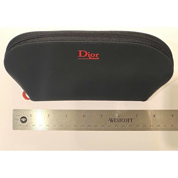 NEW DIOR BEAUTY Black & Red CD Logo MAKEUP POUCH COSMETIC BAG - Picture 8 of 8